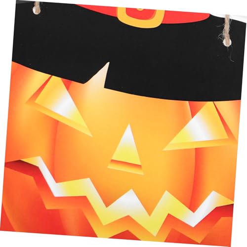 Décoration Halloween porte entrée suspendre : kit de 10 panneaux muraux durables citrouille