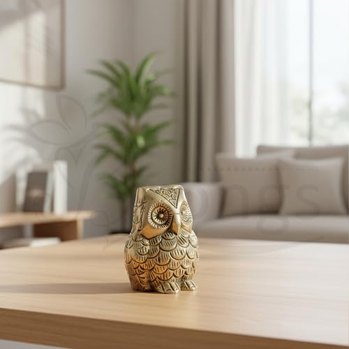 Estatua de búho de latón 2.5 in aprox miniatura 3