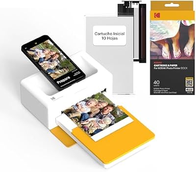 KODAK Dock Plus 4PASS Impresora de Fotos Instantánea (10x15cm) + Pack con 40 Hojas