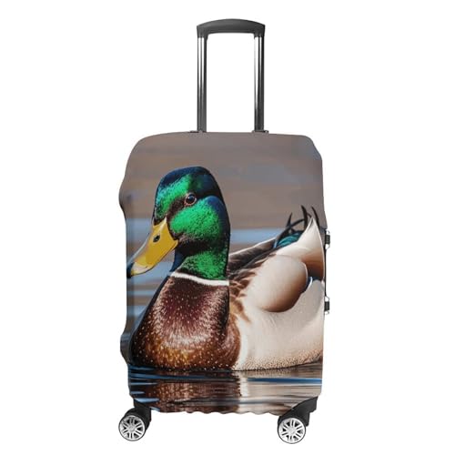Mallard Duck Elastic Luggage Cover Suitcase Protector for 19-32 Inch Suitcases | Universal Stretchable Travel Bag Cover | Anti-Scratch, Washable with Zipper Closure S