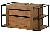 meuble labo coiffure  Meuble sous-lavabo 100x50x52 en Bois de chêne Lombard huilé Naturel MONTREUX #53, Couleur:Nature huilé, Mesure:100x50x52 cm (LxPxH)