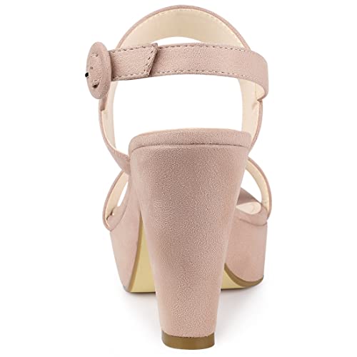 Image of Allegra K Women's Slingback Platform Heels Chunky High Heel Sandals