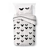 Jay Franco Kids Disney Mickey Mouse Ensemble de Housse de Couette   Literie Ultra Douce avec taie d'oreiller, Housse Uniquement, Couette Non Incluse, Beige, 2 pièces Simple