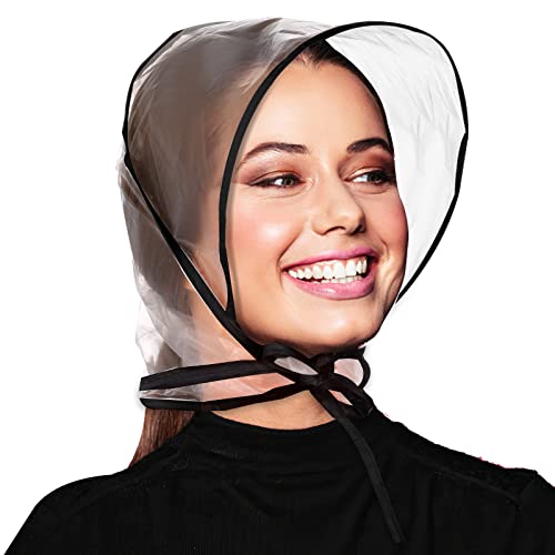 6 Piezas Sombrero de Lluvia con Parasol Transparente Impermeable Lluvia Bufanda Proteger el Cabello Estilo Plástico Lluvia Sombrero Mujer Damas Impermeable
