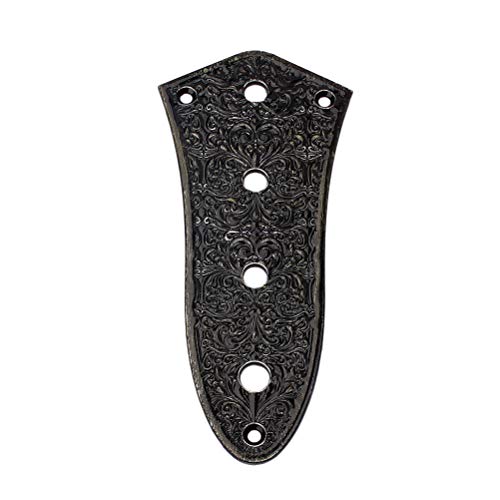 Artibetter 4-Hole Jazz Bass Control Plate Vintage Alloy Jazz Bass Parts (Black) #TOP21