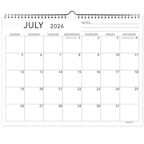 Sekipamu Calendar 2026-2027 Wall Calendar July 2026 to December 2027 18 Month Calendar 14x11 Hanging Calendar for Home Office School