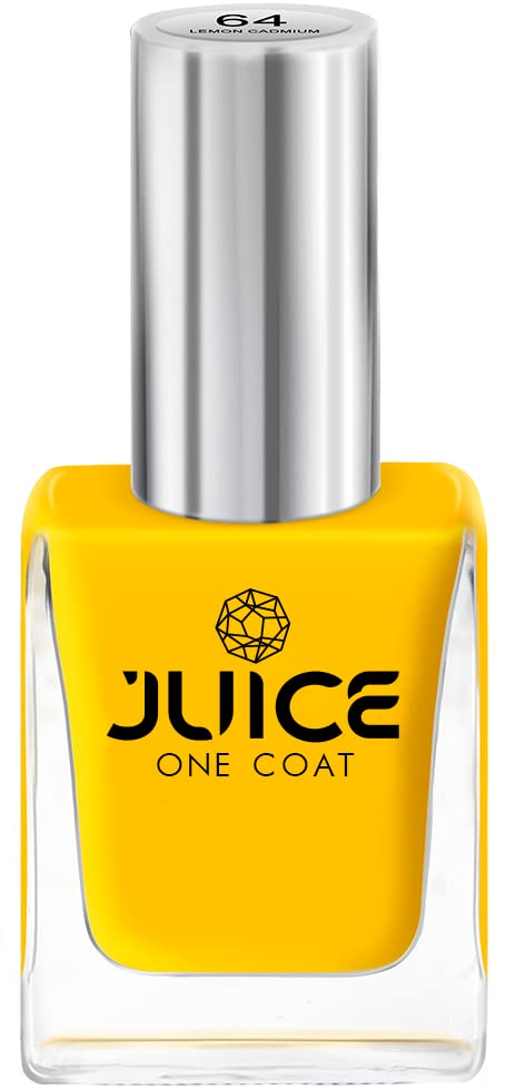 JUICE One Coat Long Lasting Quick Dry Chip Resistent Glossy Finish Nail Polish 11 Ml(Lemon Cadmium - 064)