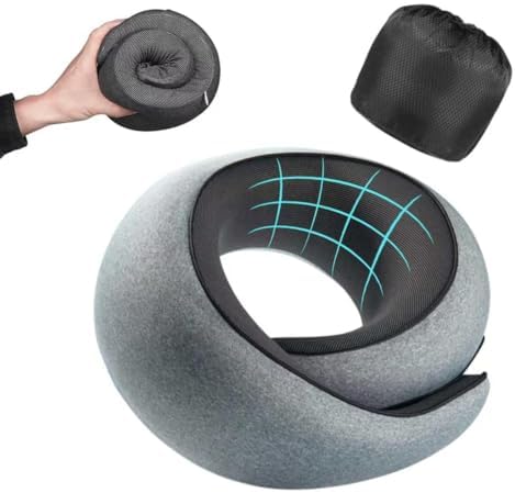 Travel Pillow, Memory Foam Neck Pillow with Ergonomic 360° Suppor...