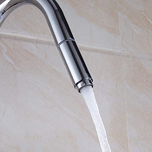 Grifo extraíble dorado de cobre con rotación 360 para lavabo de baño elegante 4
