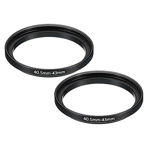 Image of PATIKIL 40.5mm-43mm Metal Step Up Ring, 2 Pack Camera Lens Filter Adapter Ring Aluminum Filter Adapter Ring for Camera Lenses Hood, Black
