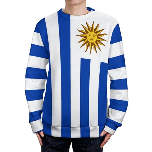 United Nations Flag Sweater Long Sleeve Crew Neck Knitted Casual Pullover Sweater