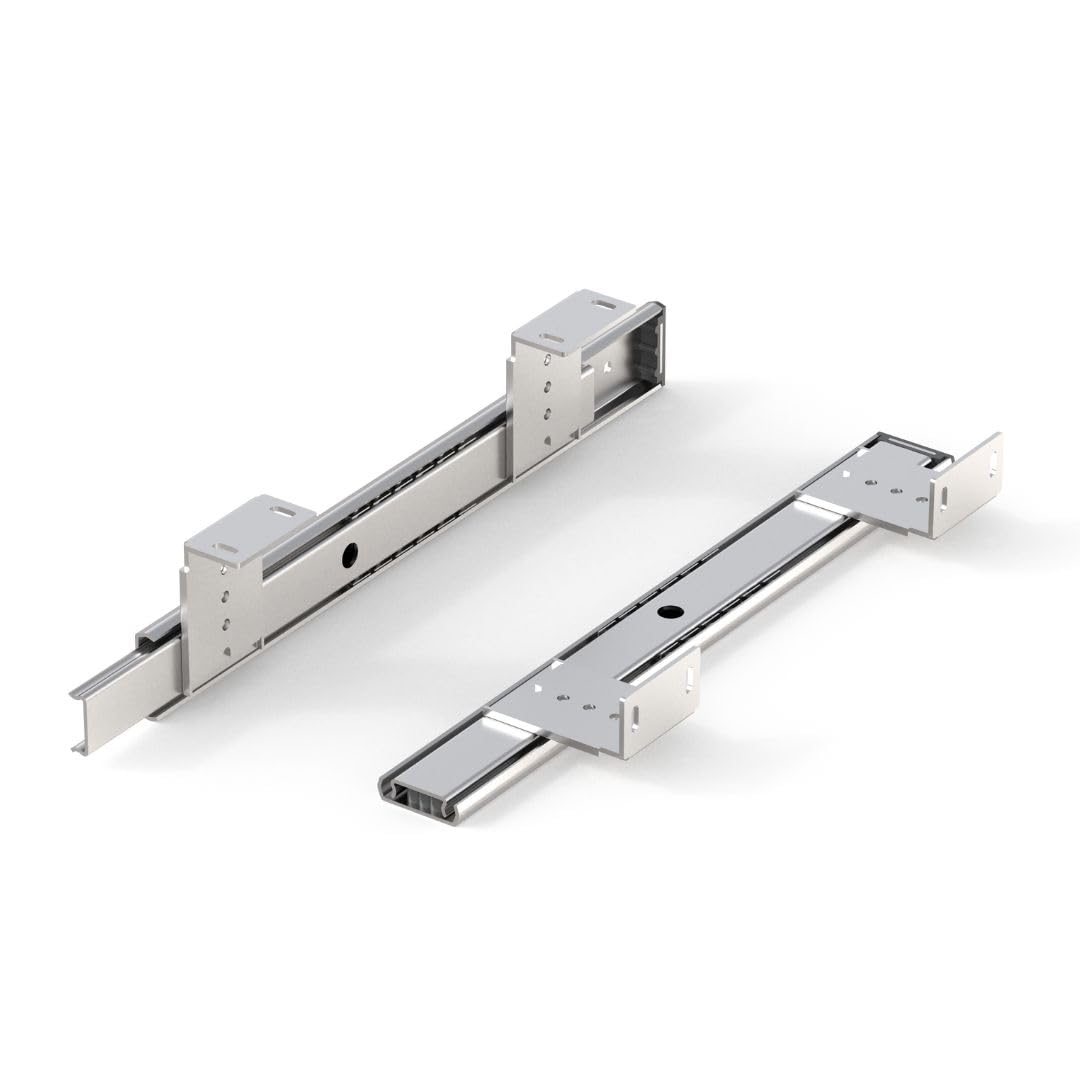Set di Guide con Cuscinetti a Sfere e Regolazione in Altezza per Cassetto/Ripiano Porta-Tastiera (300 mm)