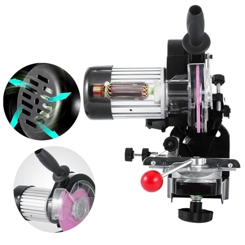 Rectificadora automática de cadena de sierra, amoladora eléctrica de cadena multiángulo con ruedas abrasivas para un afilado eficiente, herramienta de mantenimiento de motosierra