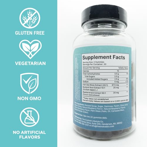 Perform Gummys - Irish Sea Moss - with Burdock Root & Bladderwrack for Natural Energy, Digestive & Immune Support - Delicious Berry Bliss, Vegan, 60 Count - Image 4