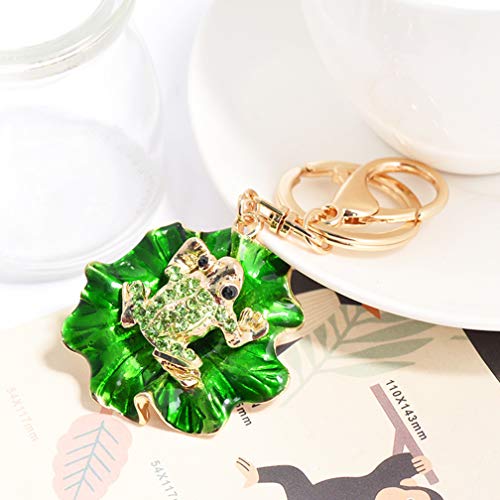 Cute Frog Shape Crystal Rhinestone Sparkling Keychain Bag Pendant Handbag Charm for Women Girls2