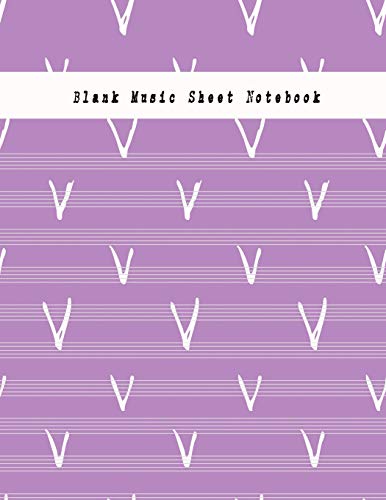 Blank Music Sheet Notebook: Music Manuscript Paper, Staff Paper, Musicians Notebook (Music Composition Books) 8.5 x 11 inches, 100 pages Red & Violet Soft Cover image 3