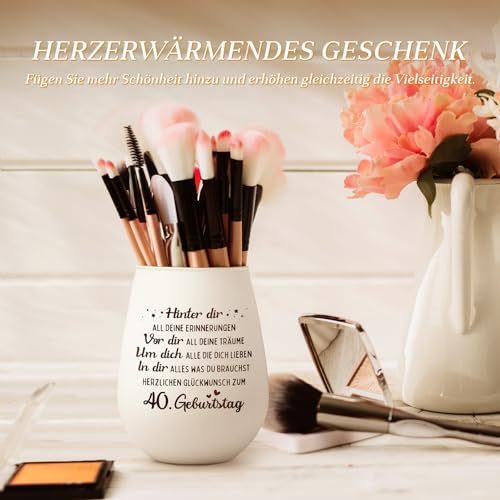 Craftique 40 Geburtstag Frau - Windlichter Geburtstagsgeschenk Deko - Geschenk zum 40 Jahre Frau, Geschenke für Frauen ab 40 Jahren, 40.TER Geburtstag, Geburtstagsgeschenk für Mama, Schwester, Oma
