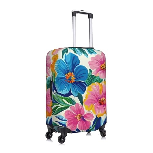 Tropical Floral Print Travel Luggage Cover Elastic Baggage Protector For Men Women Fits 29-32 Inch Luggage3