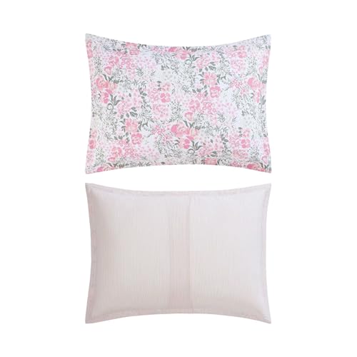 Image of Laura Ashley - Comforter Set, Soft & Breathable Bedding with Matching Sham, Romantic Floral Design (Heather Garden Pink, Twin)