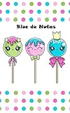  Bloc de Notas: Piruletas lindas, caramelo, Kawaii Cuaderno Notas Infantil Papelería Libreta Papel Cuadernos Agenda Libro Notas Pintura Papel de ... para apuntar ideas, recetas o pensamientos