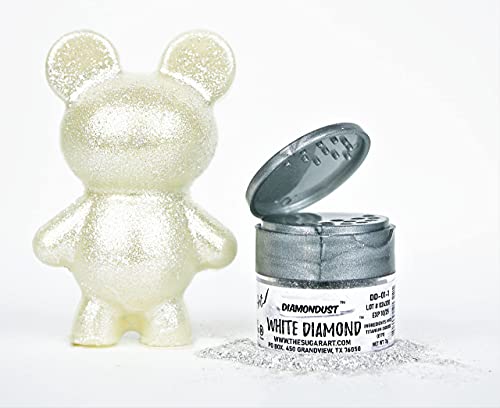 White Diamond Edible Glitter for Drinks, Cocktails, Cake Decorating, Strawberries, Chocolates & More | No Taste | 4g | 100% Food-Safe | Kosher, Vegan, Gluten & Nut Free | DiamonDust by The Sugar Art