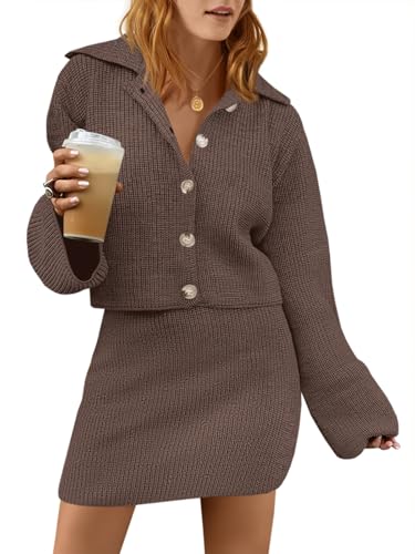 Saodimallsu Womens 2 Piece Sweater Skirt Sets Long...
