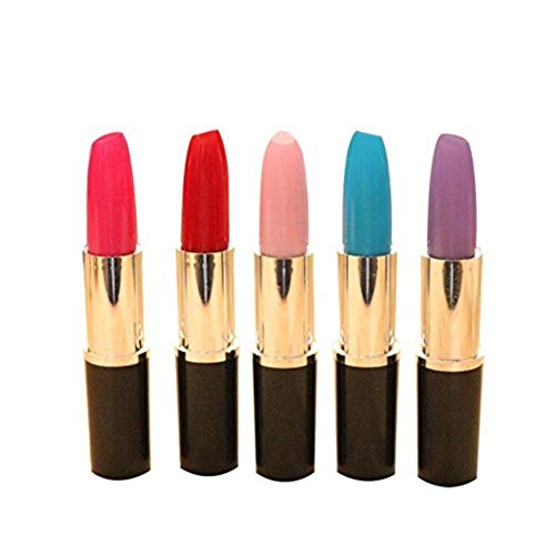 5 Pcs 0.5mm Rouge À Lèvres Forme Stylo À Bille Creative Gel Stylo À Encre Durable Stylo D'écriture pour Le Bureau De L'école - 7 cm - Couleur Aléatoire...