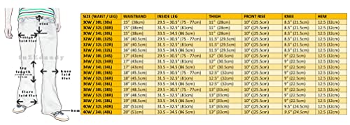 Mens Bell Bottoms Flares Stone Washed Black Denim Jeans Pants (34" Waist x 34" Long Leg)3