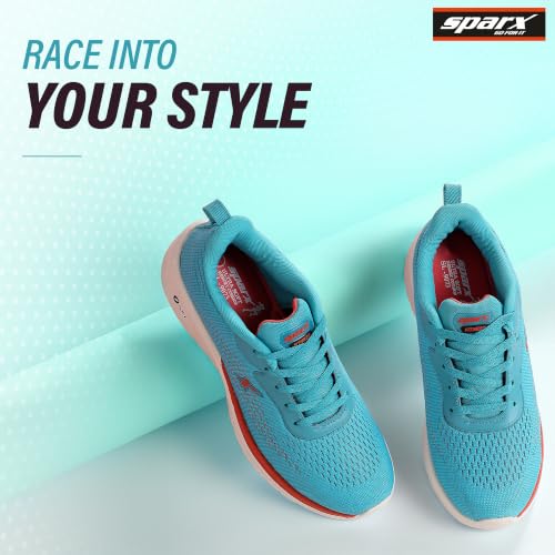 Image of SPARX Sports Running Shoes for Women - Lightweight Breathable Lace-Up Athletic Shoes with Cushioned Comfort, Shock Absorption, Durable Grip, Flexible Sole & Everyday Walking Performance