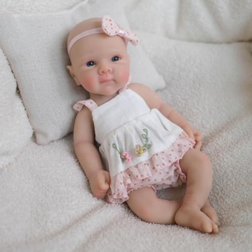 RXDOLL Mini Reborn Babypuppen Vollkörper Bettie 8 Zoll Realistische Micro Babypuppe Mädchen Lebensechte Vollflüssige Silikon Kleine Frühchen Tiny Babies Puppe Waschbar – Bild 3