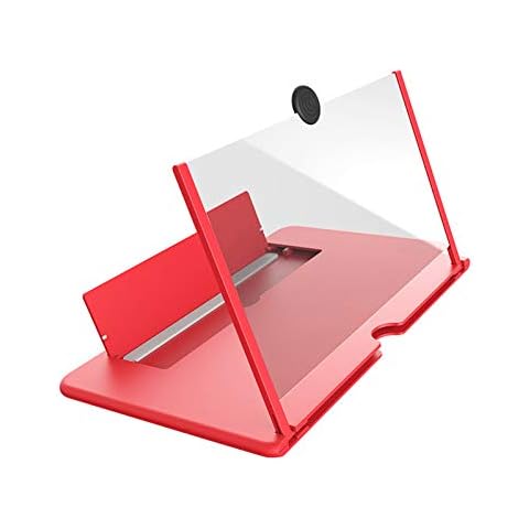 XINWANG 12 Inch 3d Phone Screen Magnifying Amplifier Portable Mobile Cinema Display Enlarged Magnifier Expander,Red Cover