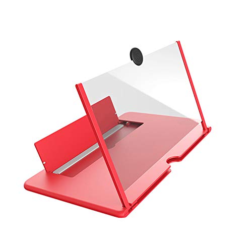 XINWANG 12 Pouces Écran De Téléphone 3D Amplificateur Amplificateur Portable Cinéma Mobile Affichage Agrandi Loupe Agrandisseur,Red Cover