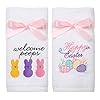   Easter-Hand-Towels-100-Cotton-Embroidered-Happy-Easter-Bunny-Decorative-Bathroom-Kitchen-Dish-Towels-Set-Gift-Set-of-2-14x29inch
