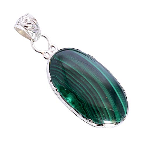 Pendentif en malachite pour femme, l'idée cadeau idéale avec ce bijou fait main en argent