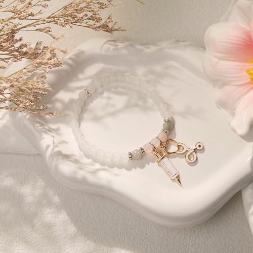 Image of Nurse Graduation Gifts for Women,Class of 2025 Nurse Bracelets with Stethoscope Injector, Nurses Week Gift Nurses Appreciation Gifts