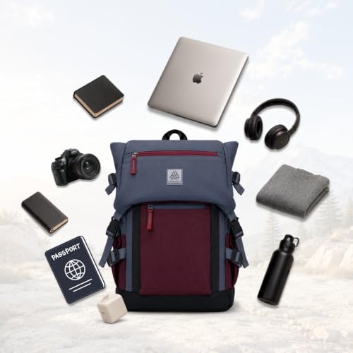 Image of Voyage 43L Travel Bag for Men & Women, Maroon | Water-Resistant & Weekend Backpack, Rain Cover, Padded 15.6 Inch Laptop Sleeve, Hidden Pocket, Bottle Holders