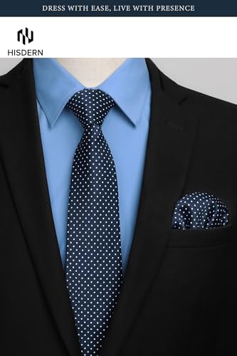 Image of HISDERN Mens Dress Shirt with Tie Pocket Square Set Classic Button Down Shirt Matching Tie Long Sleeve Shirts