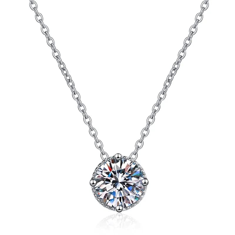 Collier Moissanite 1CT argent anti-ternissement remplace le diamant cher