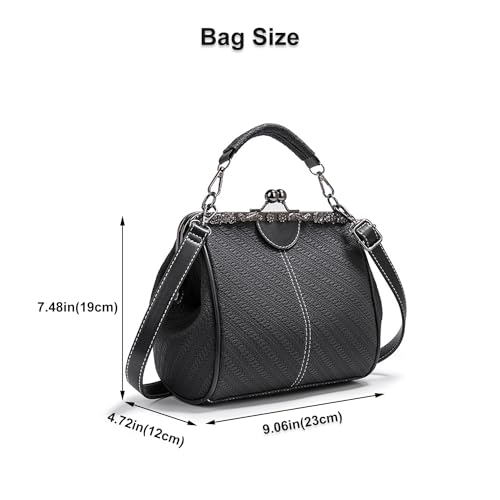 Bolso vintage para mujer de cuero PU estilo retro miniatura 3