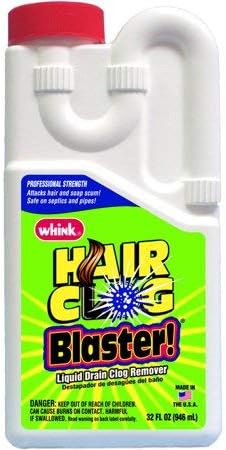 Whink Hair Clog Blaster! 32oz (Pack of 4) - Unscented Liquid Drain Opener