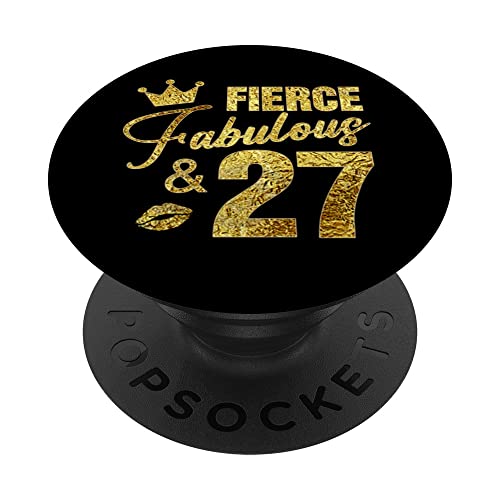 Fierce Fabulous And 27 Years Old Regalos de cumpleaños para ella PopSockets PopGrip Intercambiable