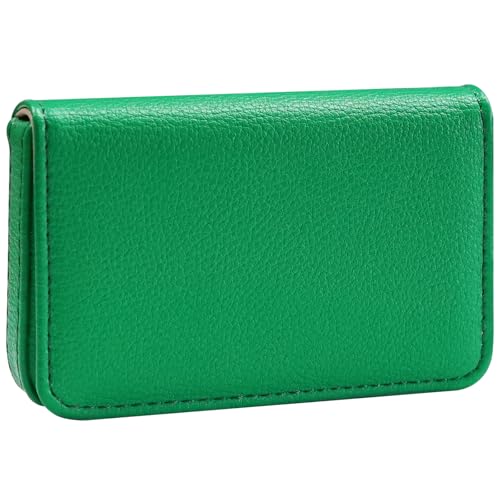 Carteira com bloqueio RFID – Suporte minimalista de couro para cartão de crédito, Verde escuro, S, Minimalista