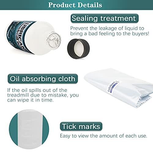 100% Silicone Treadnmill Belt Lubricants / Lubes | Non Toxic and Odorless | High Cost Performance and High Stability | with Precision Screw Caps for Easy Use | Full Belt Width Lubrication