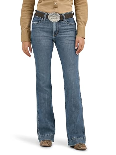 Wrangler Women's Retro High Rise Trouser Jean, Shelby, 28W x 32L