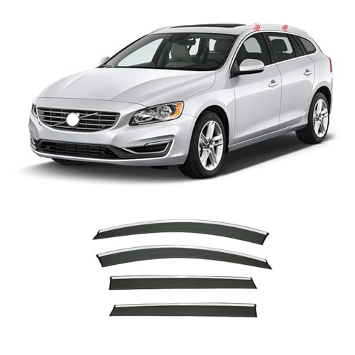 送料無料 VOLVO V40 V60 V90 サイドバイザー Amazon | 車用 サイドバイザー ボルボ V60 2011-2017 ドア