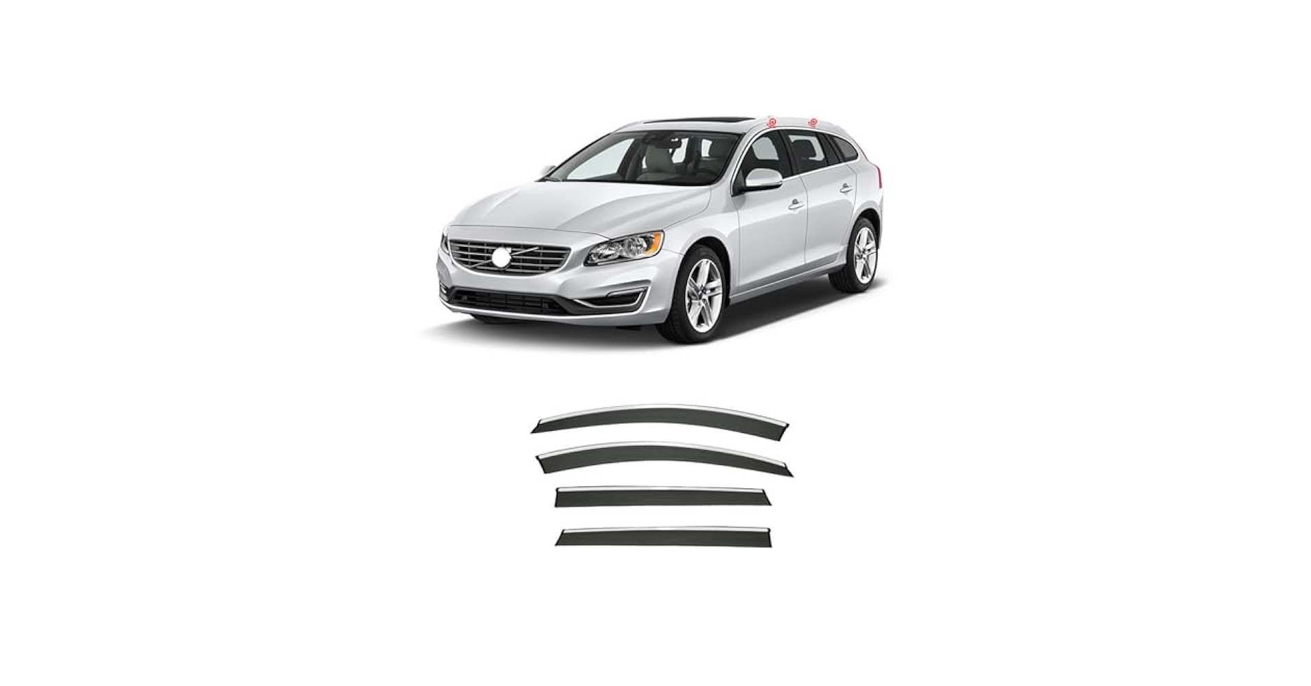 送料無料 VOLVO V40 V60 V90 サイドバイザー Amazon | ボルボV60 に適用サイドバイザー 4枚セット 半透明