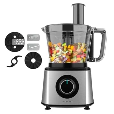 Cecotec Procesador de alimentos Paprika 1300, 2000W de Potencia, Acero Inoxidable, Bowl 3,5 L, 2 Velocidades, 3 Discos de corte, 1 Cuchilla para picar y 1 para amasar | Ya disponible en tu tienda friki favorita! En mundofriki.es!