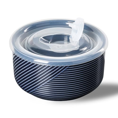 Adewnest Ceramic Bowl with Lid: 20 oz Microwave Safe Food Storage Container for...