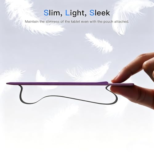 Image of MoKo Pencil Case Holder Fit The Apple Pencil (Pro and USB-C and 1st and 2nd Gen), Detachable Elastic Pocket for Stylus Pen with Elastic Band Attached to iPad Case, Dark Purple