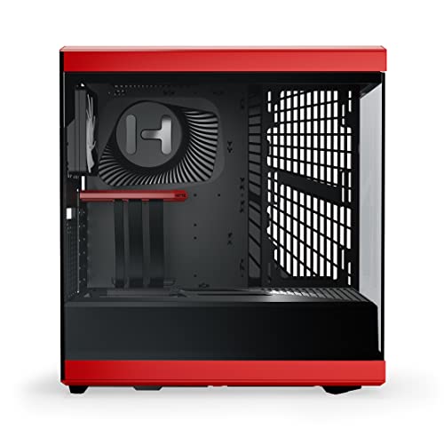 Image of Hyte Y40 Modern Aesthetic Panoramic Tempered Glass Mid-Tower ATX Computer Gaming Case with PCIE 4.0 Riser Cable Included, Red (CS-HYTE-Y40-BR)